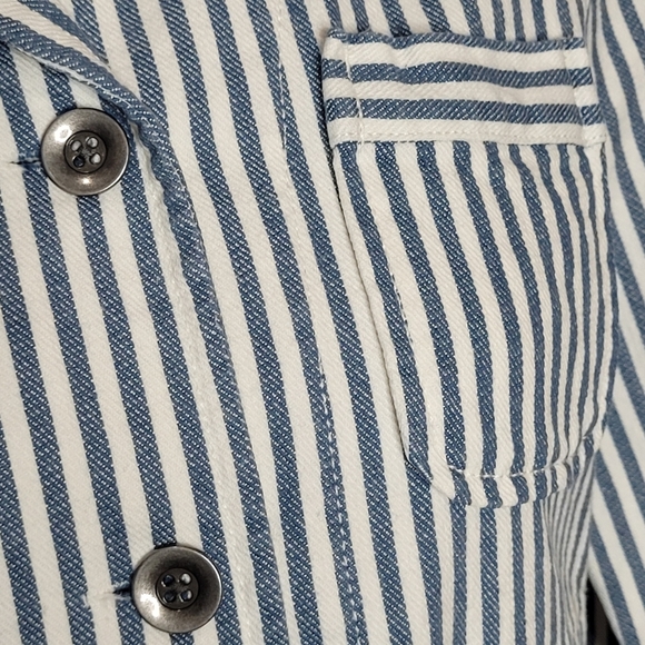 Madewell Shrunken (style name) Workwear Jacket in Poppy Stripe Denim - Size S - Picture 8 of 15